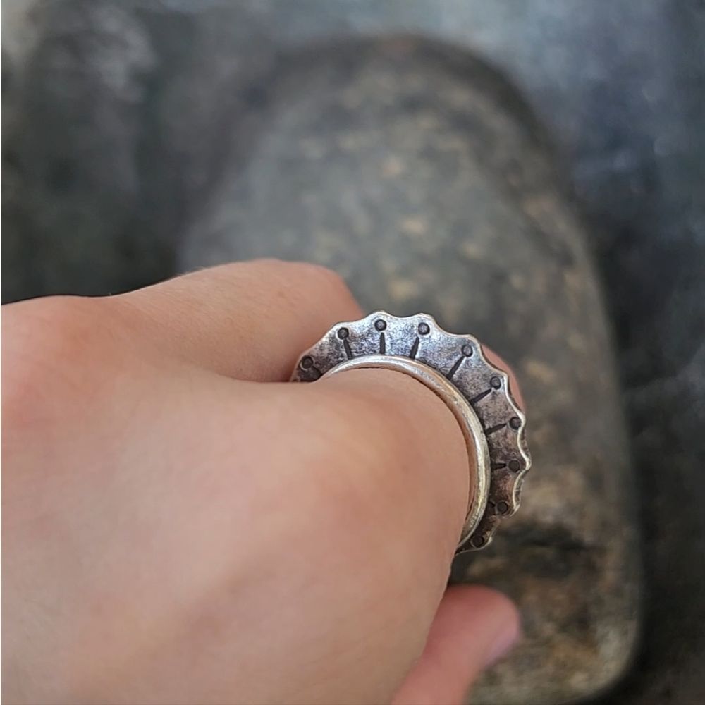 Hand-made silver ring karen hill tribe 99.9% silver